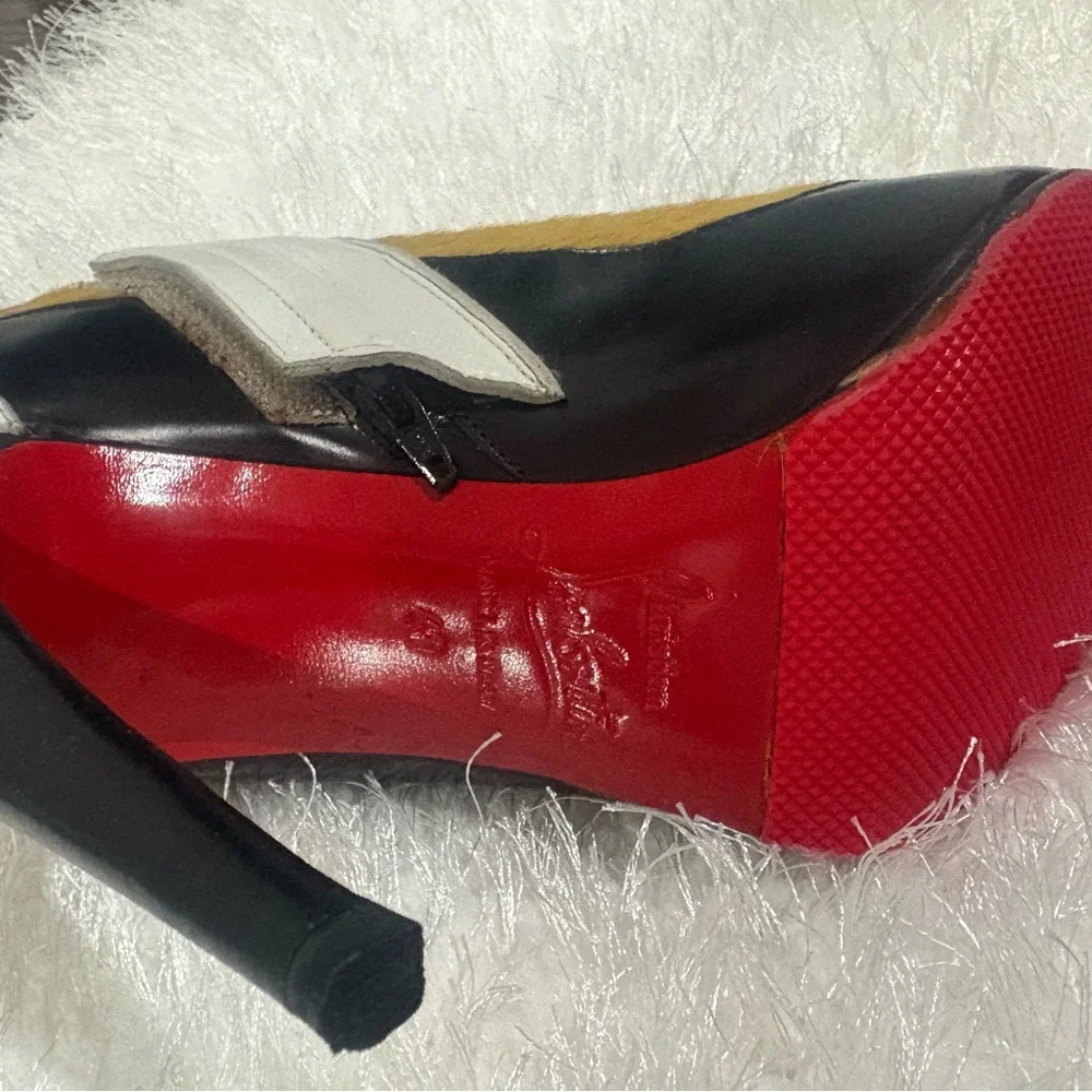 Christian Louboutin Pony Hair Calfskin Patchwork Booties, - Picture 3 of 4